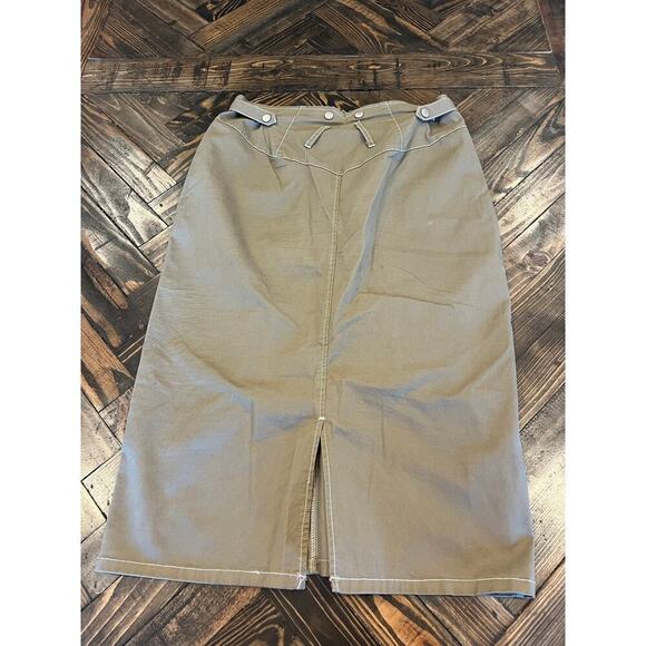 Soho Apparel Y2K Military Green Grunge Skirt Women Large Hobbit Spring Cargo - Picture 4 of 9